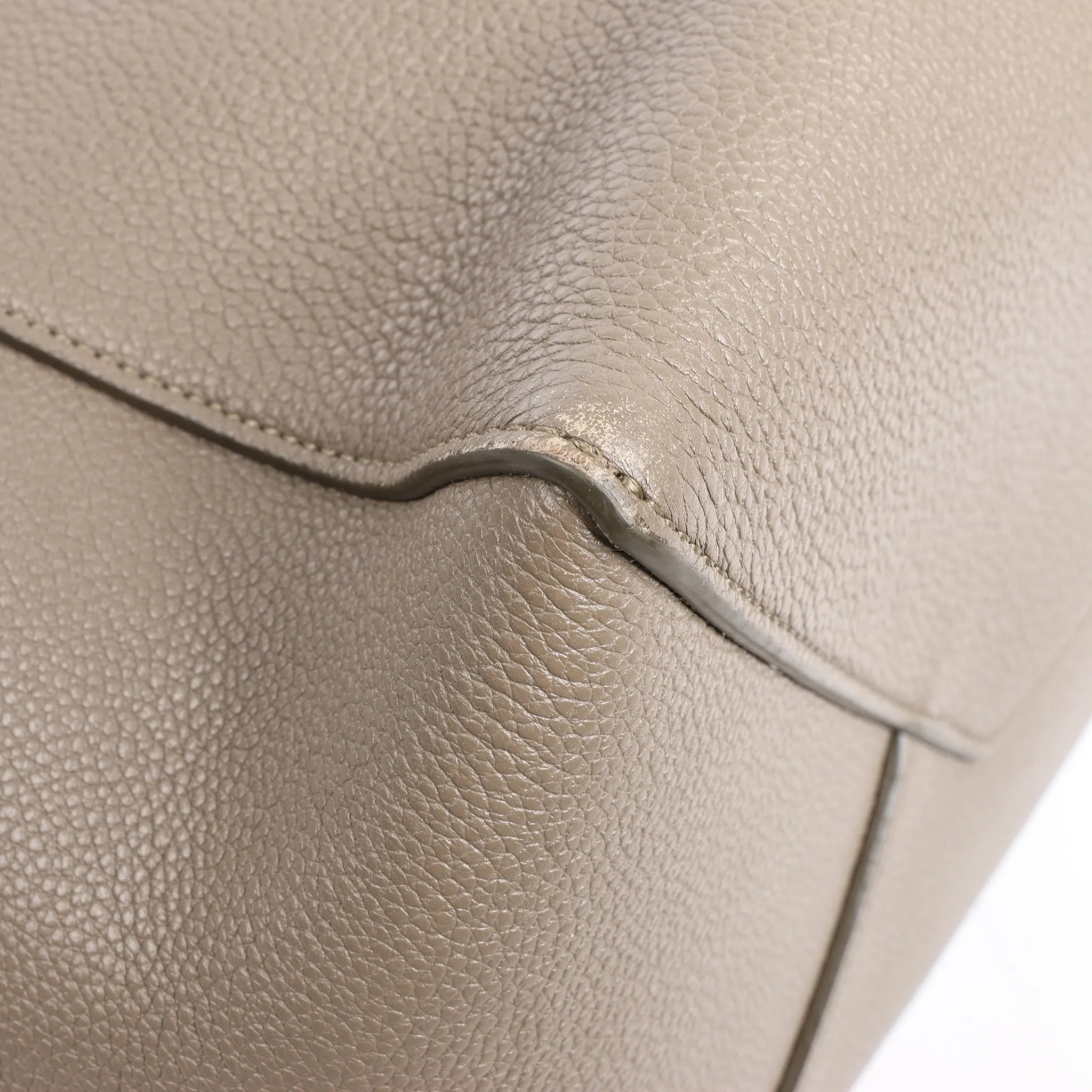 Celine Cabas Phantom Medium Leather Shoulder Bag in Taupe