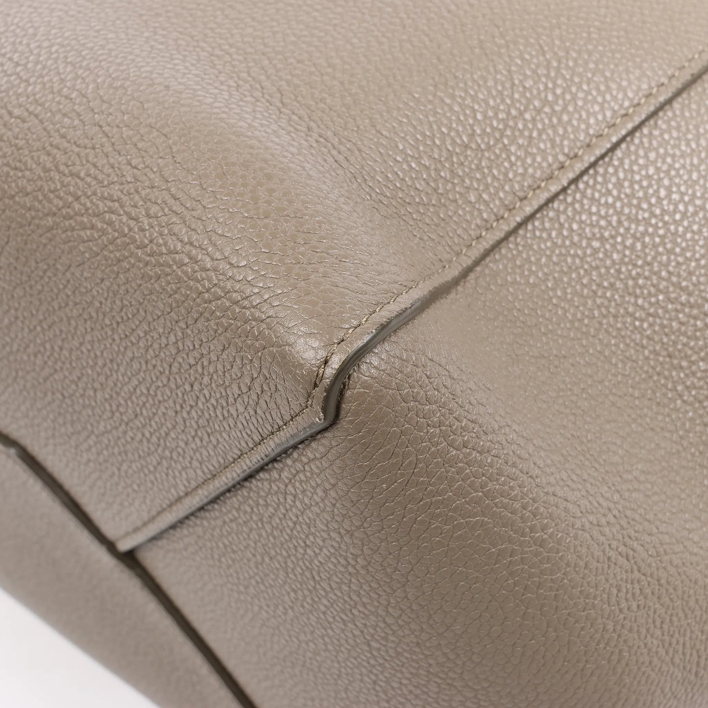 Celine Cabas Phantom Medium Leather Shoulder Bag in Taupe