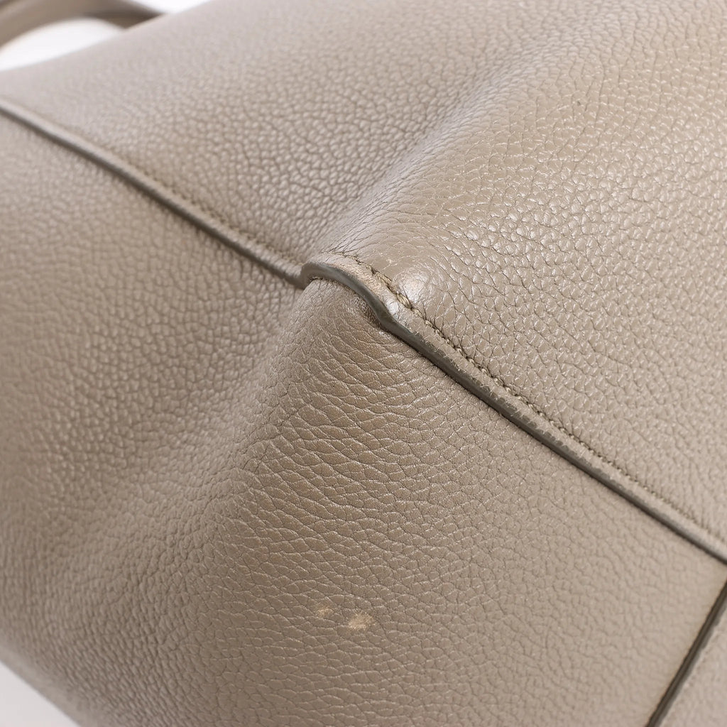 Celine Cabas Phantom Medium Leather Shoulder Bag in Taupe