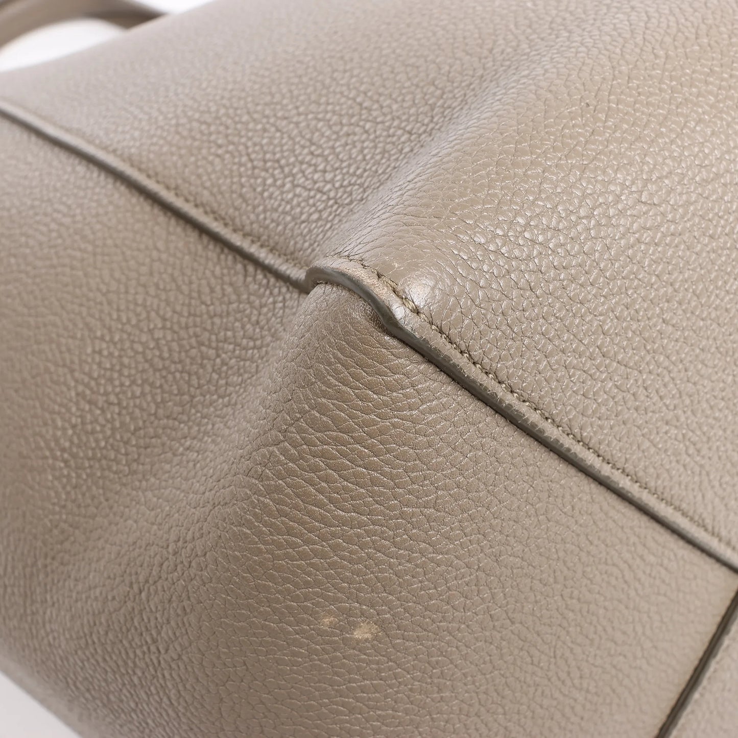 Celine Cabas Phantom Medium Leather Shoulder Bag in Taupe