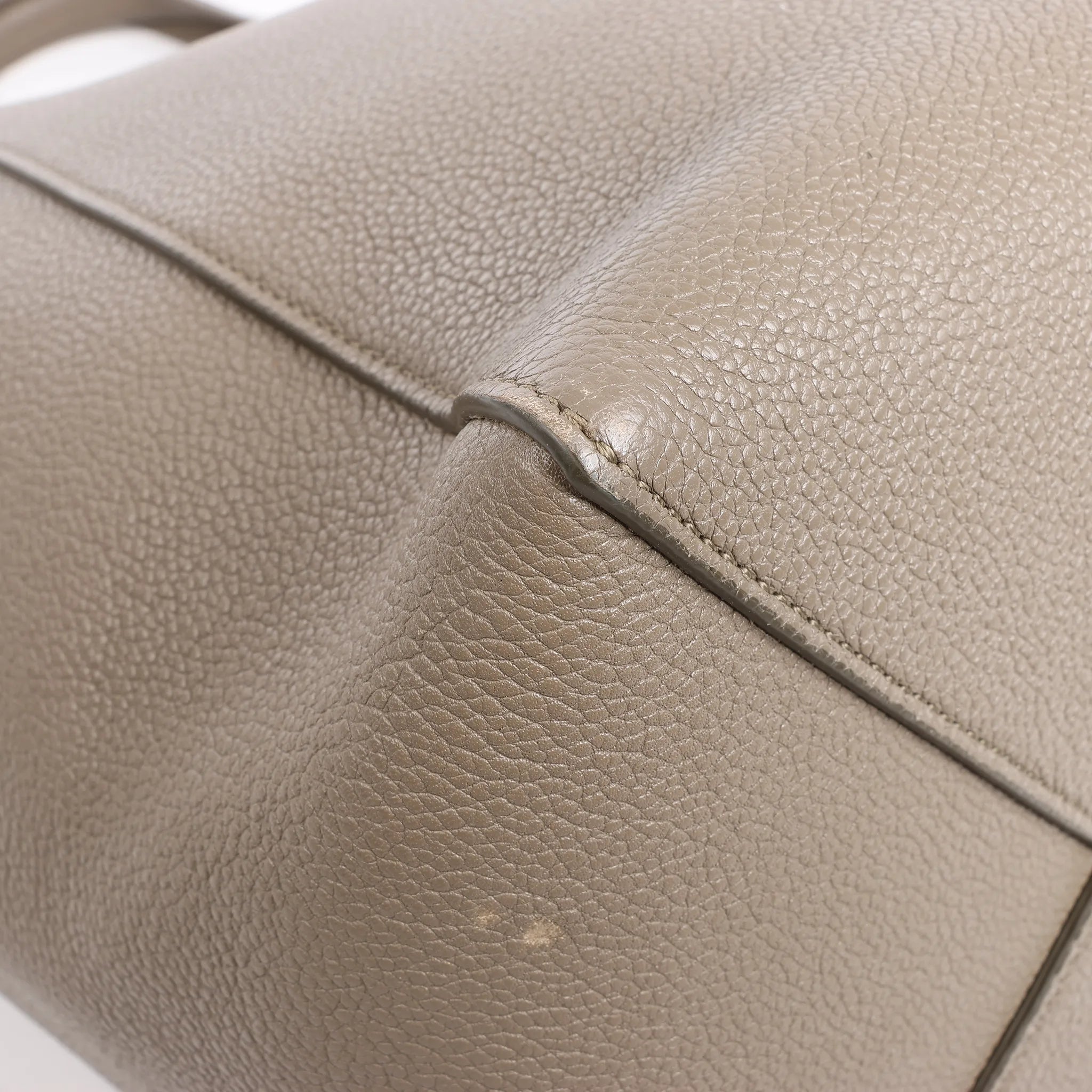 Celine Cabas Phantom Medium Leather Shoulder Bag in Taupe