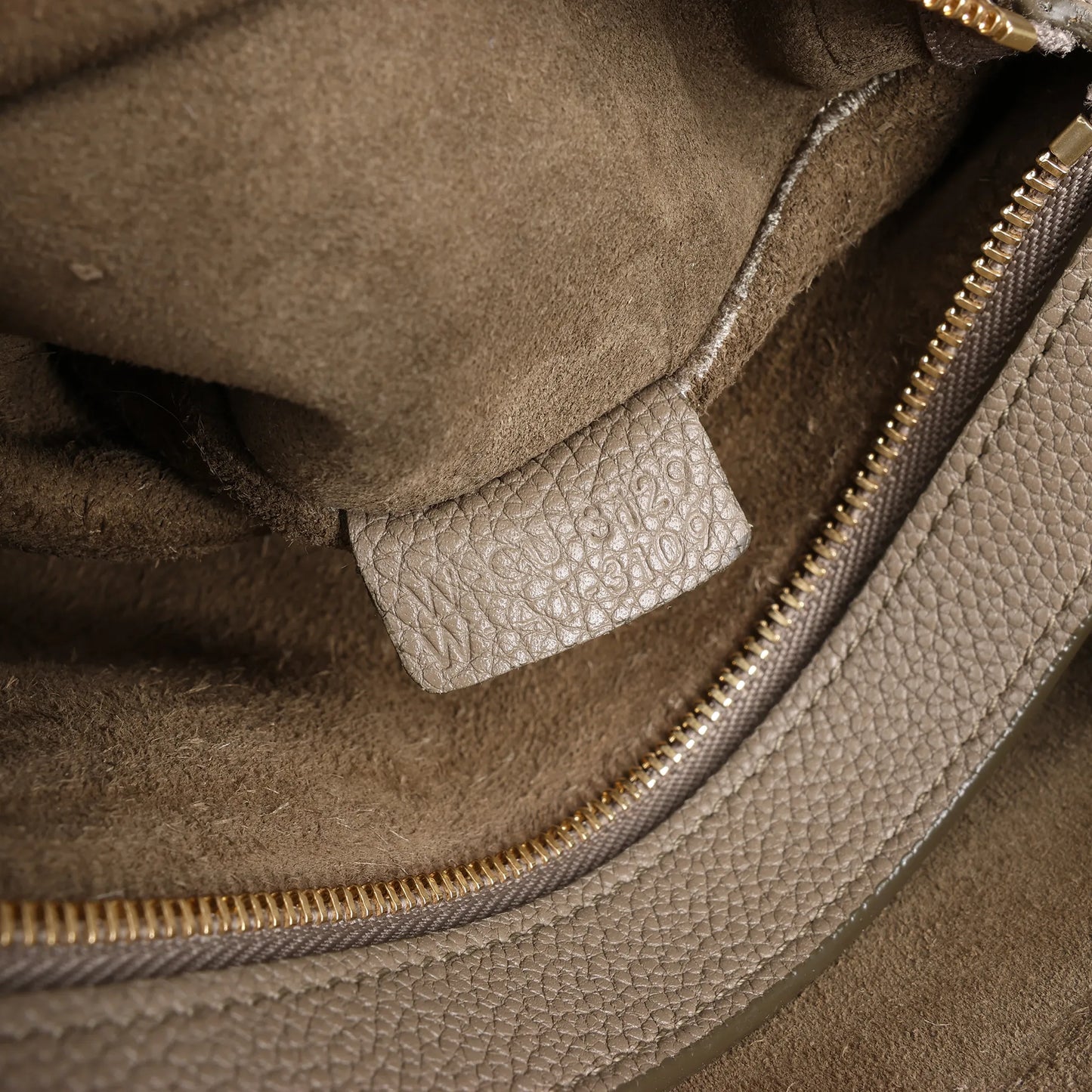 Celine Cabas Phantom Medium Leather Shoulder Bag in Taupe