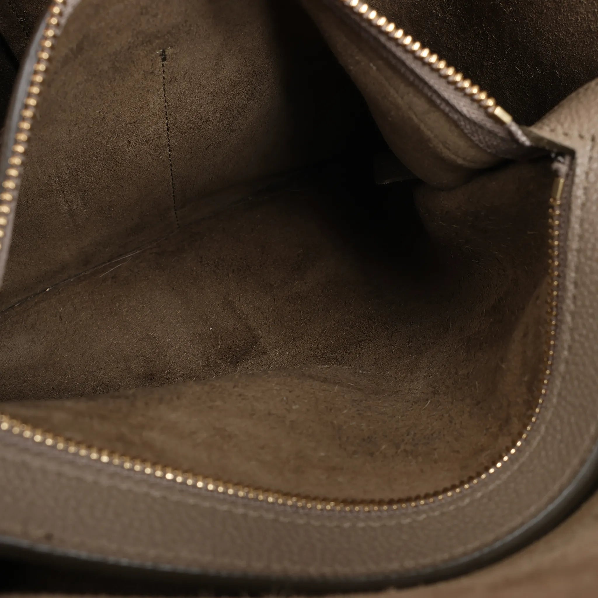 Celine Cabas Phantom Medium Leather Shoulder Bag in Taupe