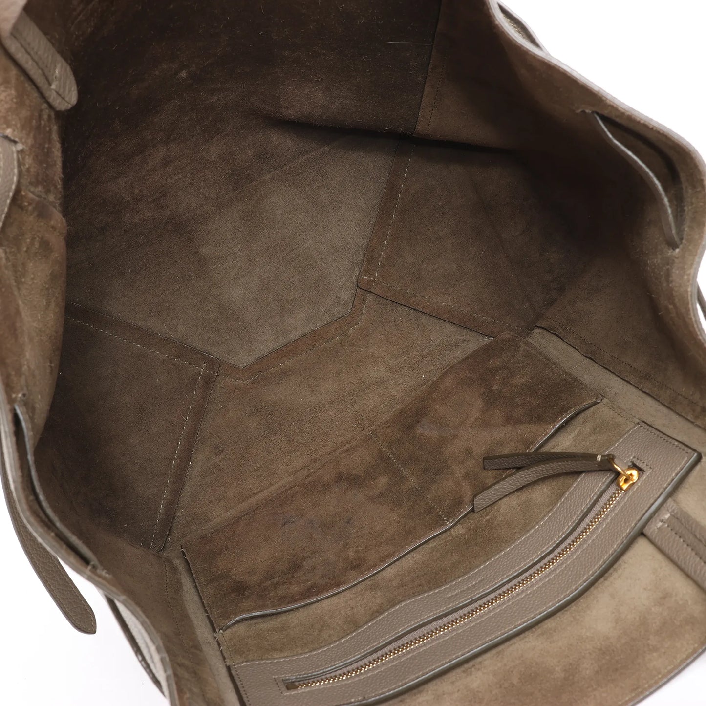 Celine Cabas Phantom Medium Leather Shoulder Bag in Taupe