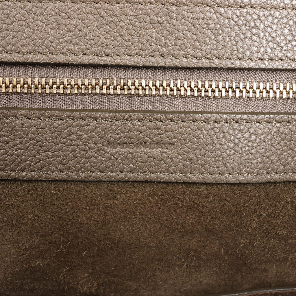 Celine Cabas Phantom Medium Leather Shoulder Bag in Taupe