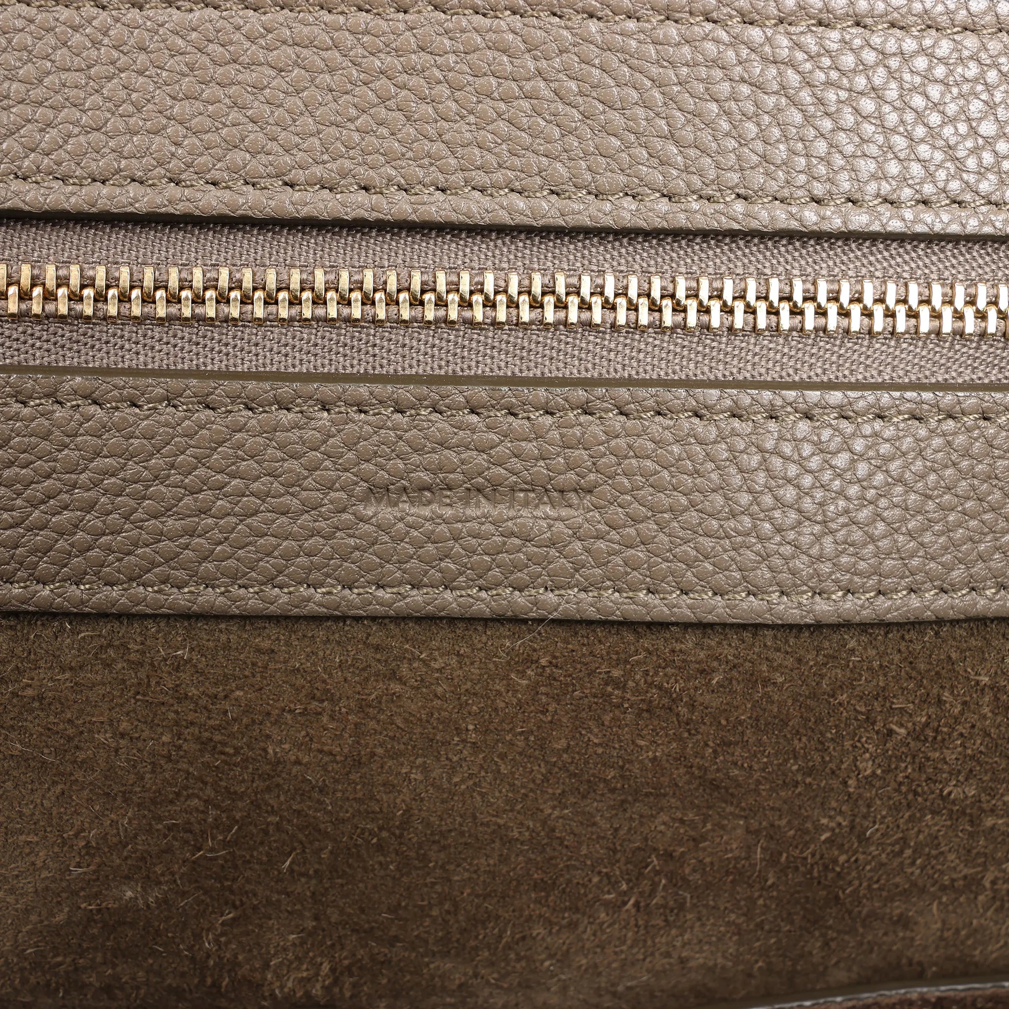 Celine Cabas Phantom Medium Leather Shoulder Bag in Taupe