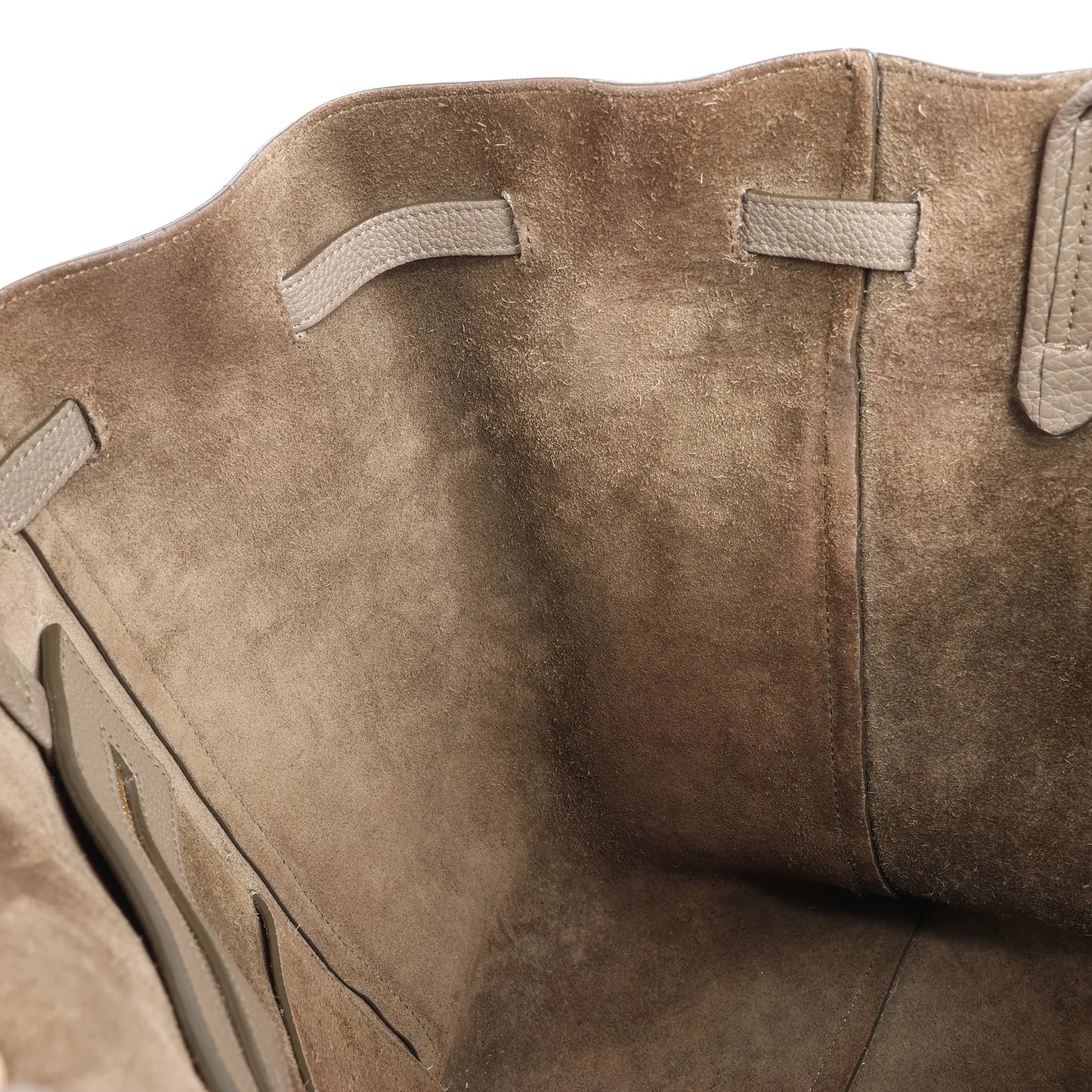 Celine Cabas Phantom Medium Leather Shoulder Bag in Taupe