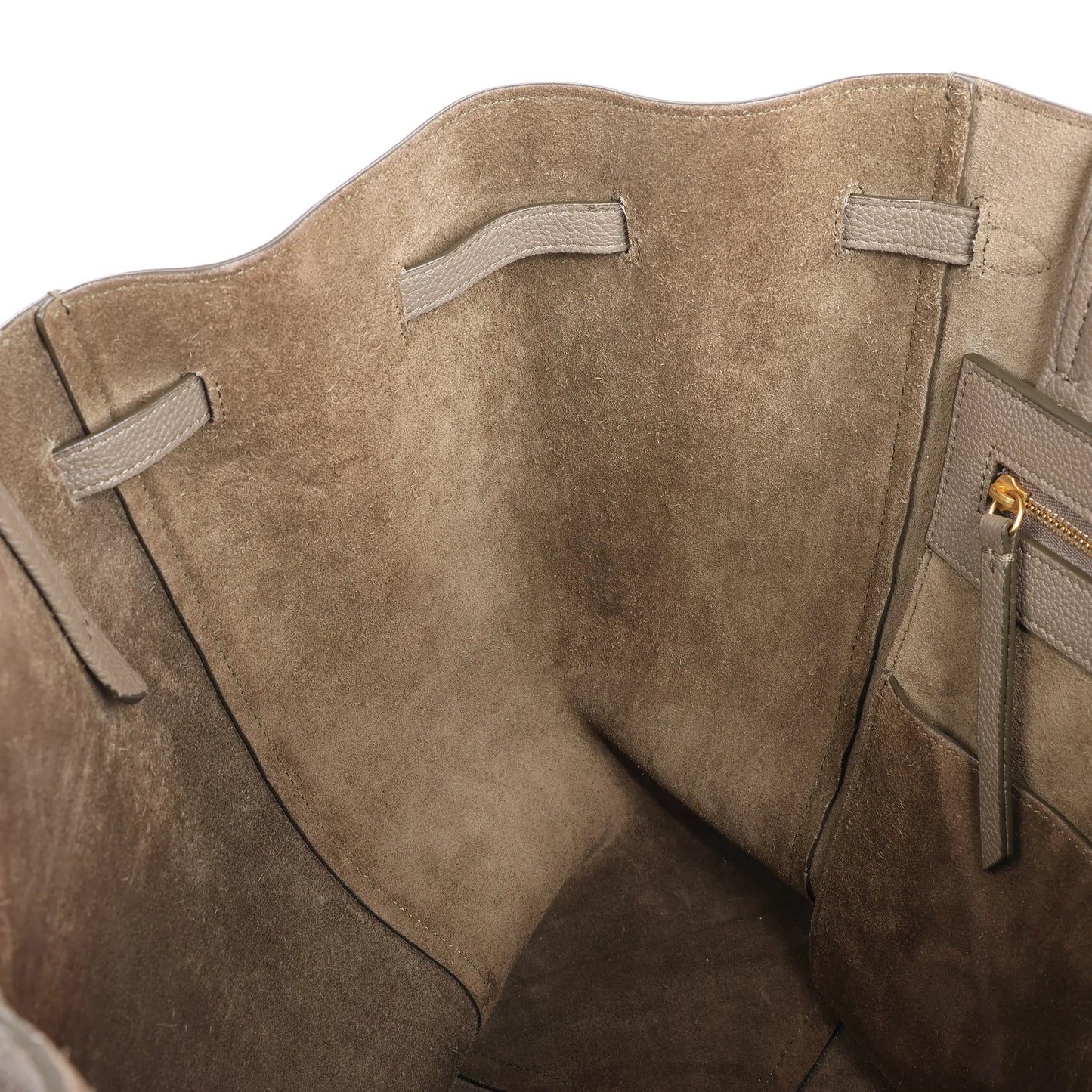 Celine Cabas Phantom Medium Leather Shoulder Bag in Taupe