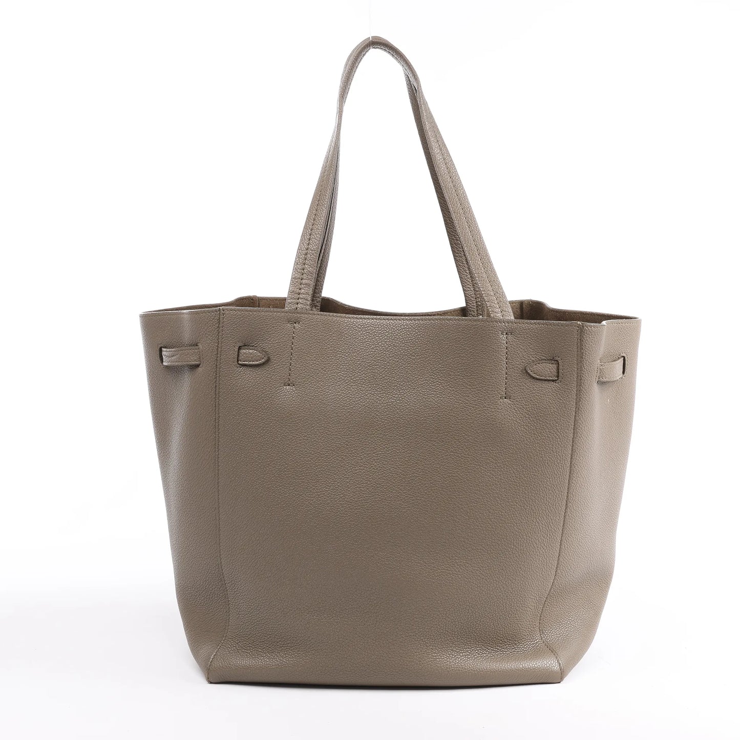 Celine Cabas Phantom Medium Leather Shoulder Bag in Taupe