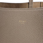 Celine Cabas Phantom Medium Leather Shoulder Bag in Taupe