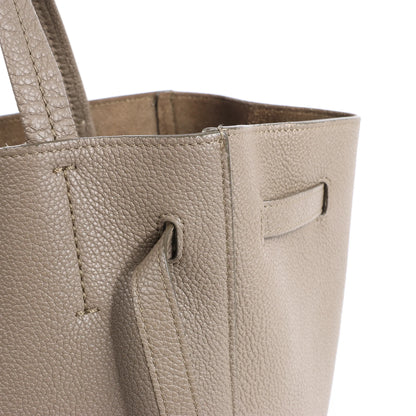 Celine Cabas Phantom Medium Leather Shoulder Bag in Taupe