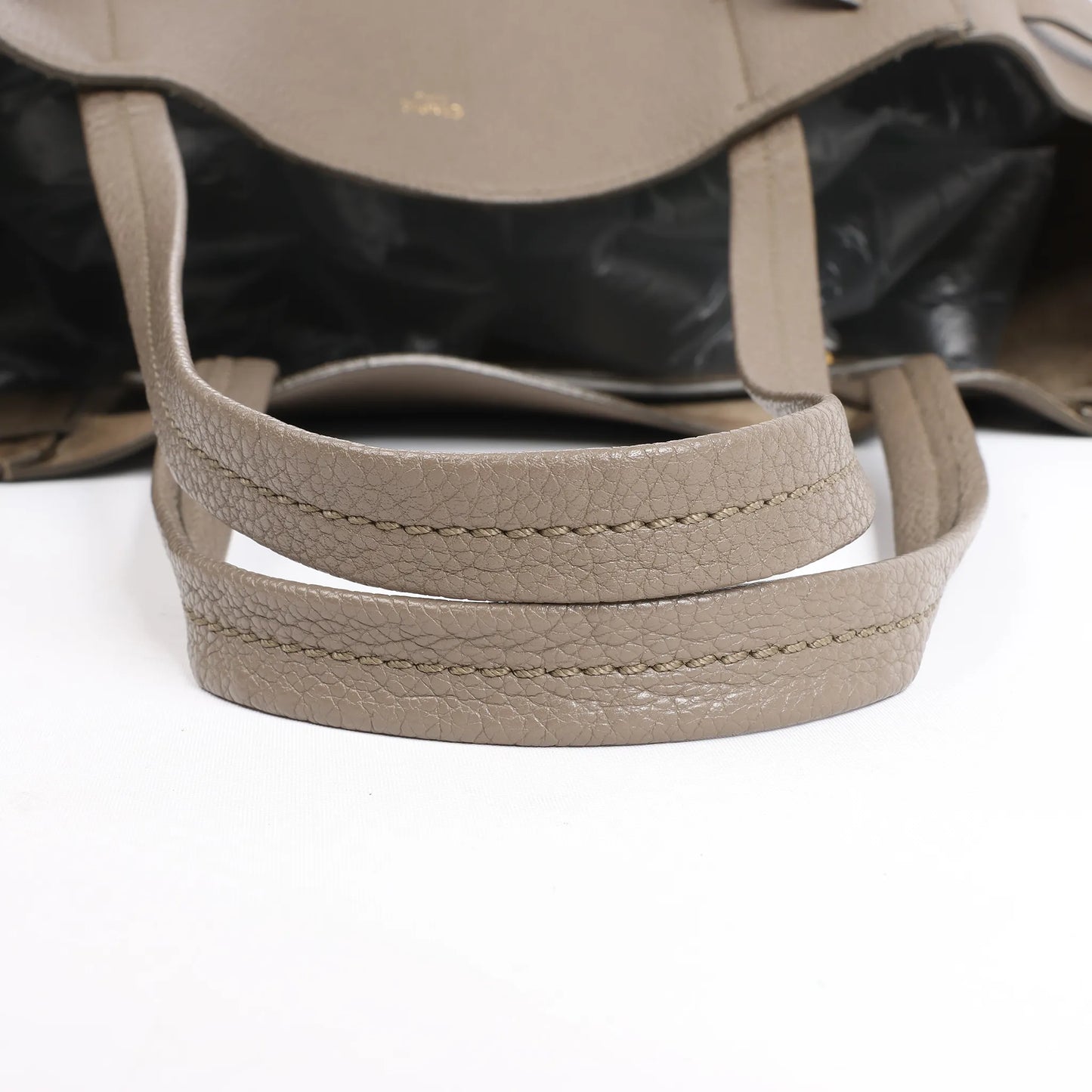 Celine Cabas Phantom Medium Leather Shoulder Bag in Taupe