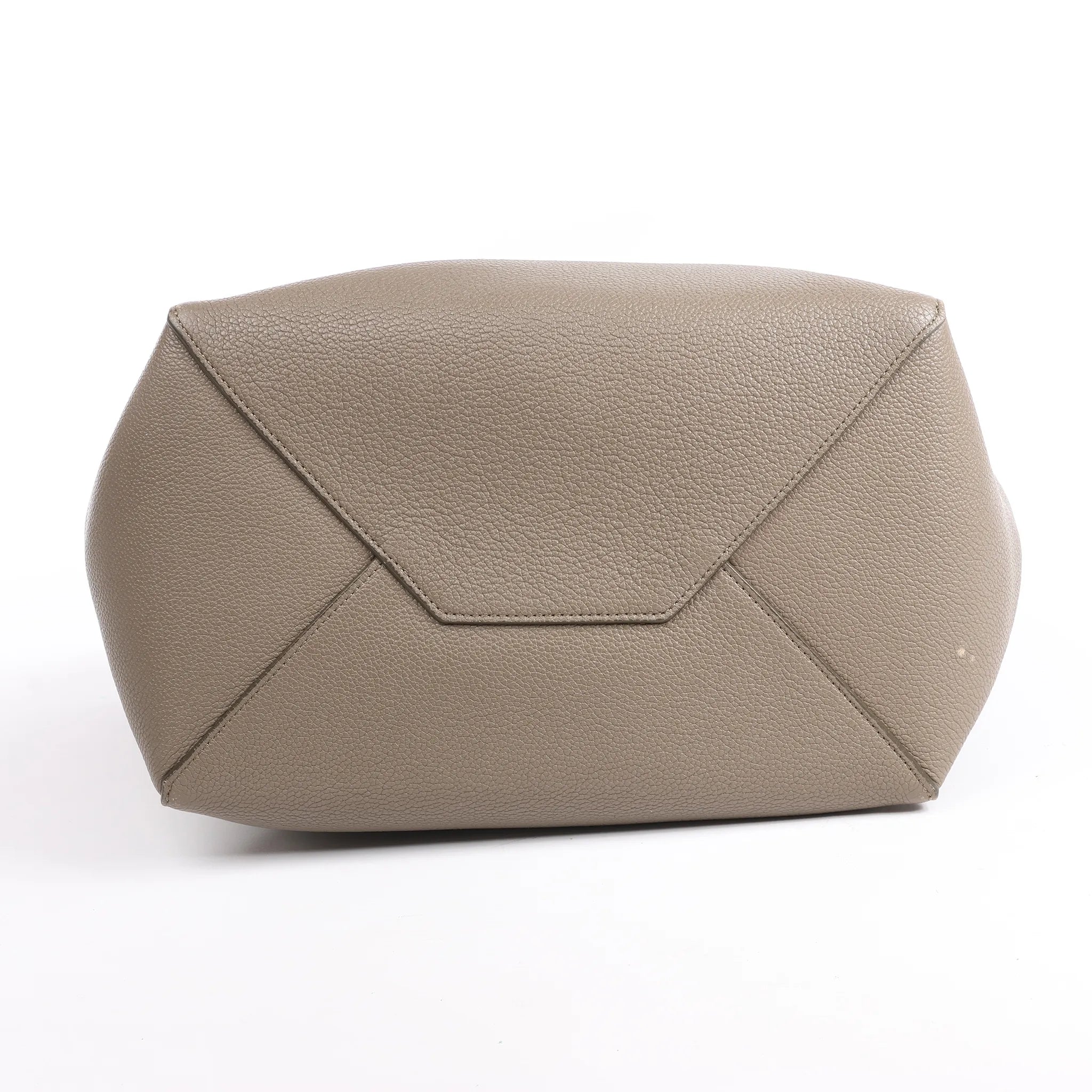 Celine Cabas Phantom Medium Leather Shoulder Bag in Taupe