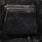 Celine Cabas Phantom Medium Leather Shoulder Bag in Black