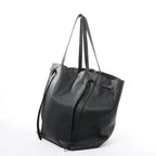 Celine Cabas Phantom Medium Leather Shoulder Bag in Black