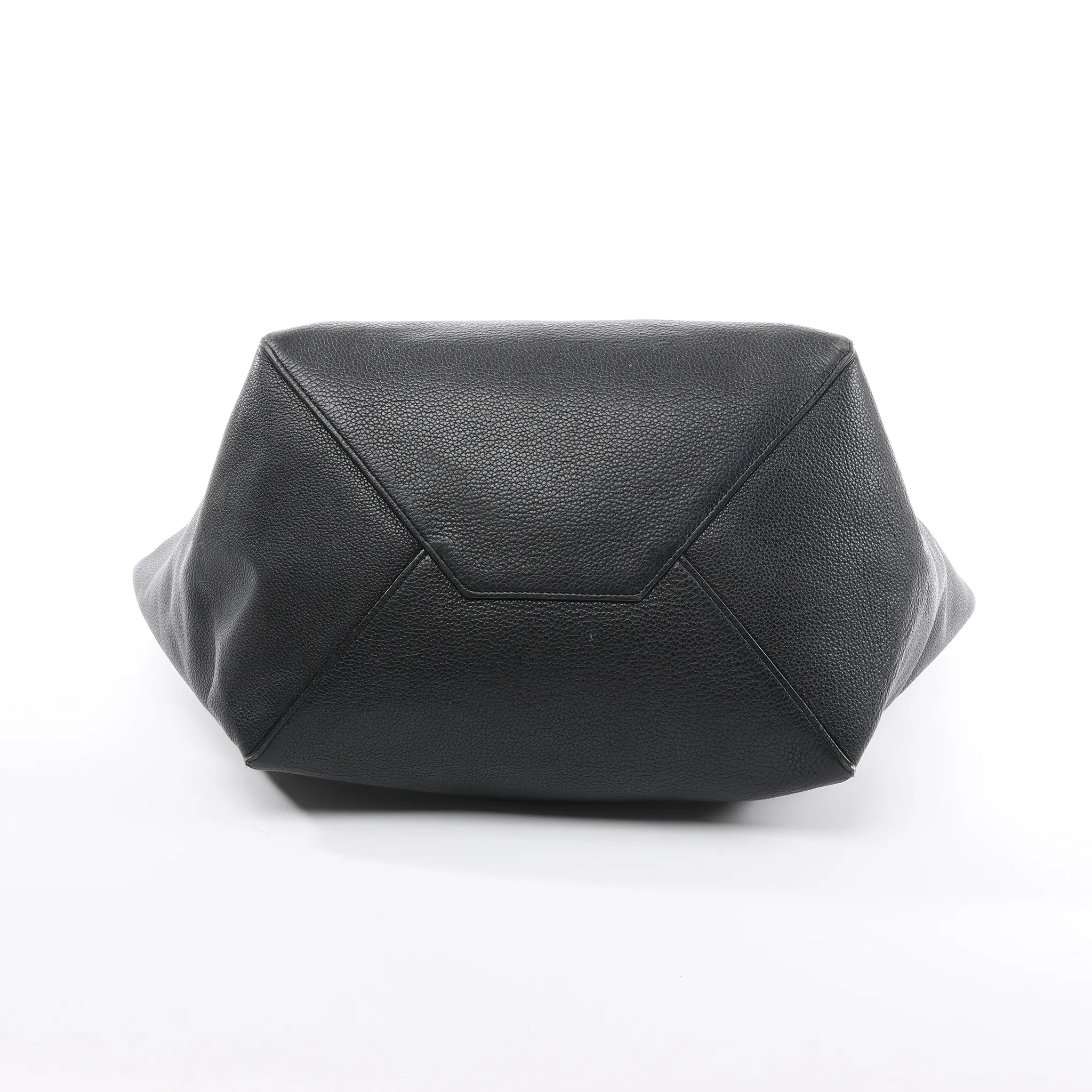 Celine Cabas Phantom Medium Leather Shoulder Bag in Black