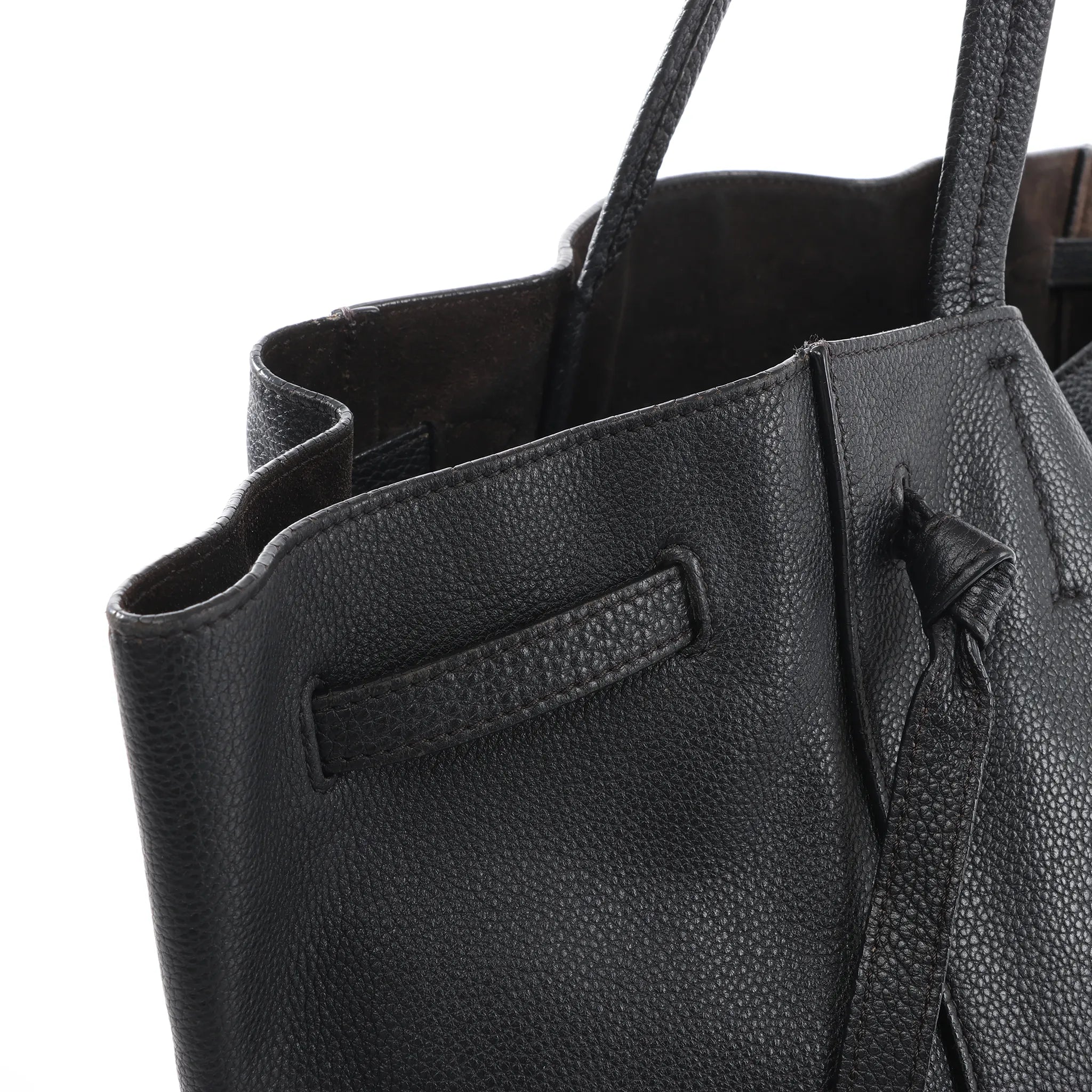 Celine Cabas Phantom Medium Leather Shoulder Bag in Black