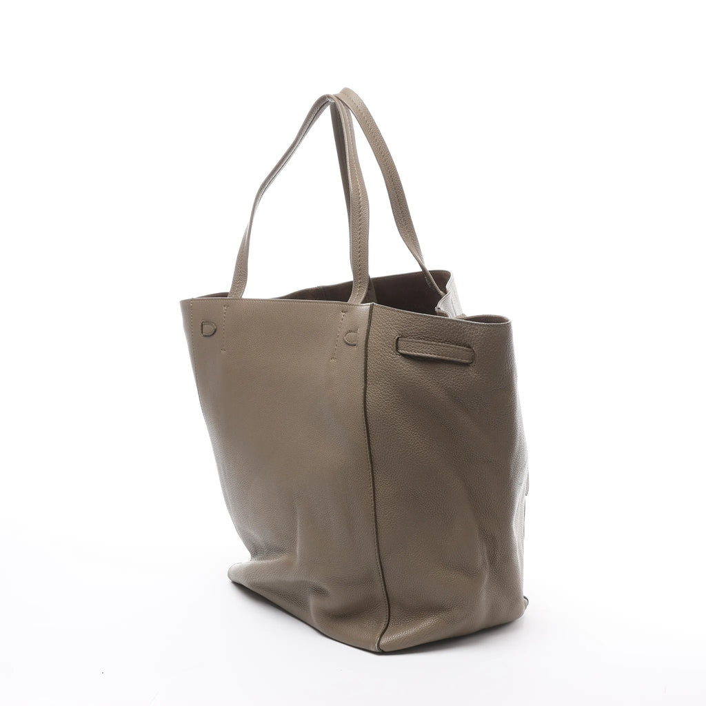 Celine Cabas Phantom Medium Leather Shoulder Bag in Taupe