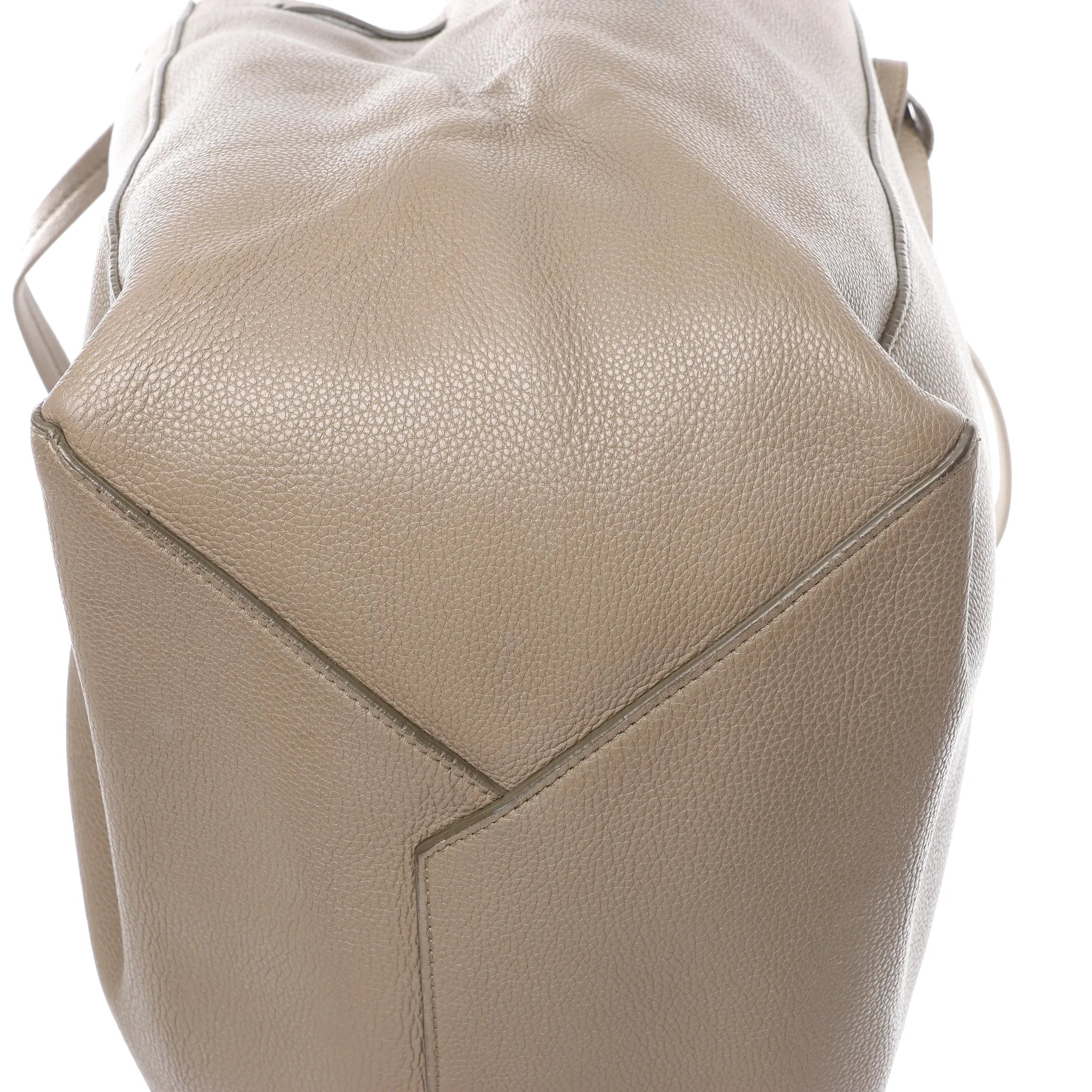 Celine Cabas Phantom Medium Leather Shoulder Bag in Taupe