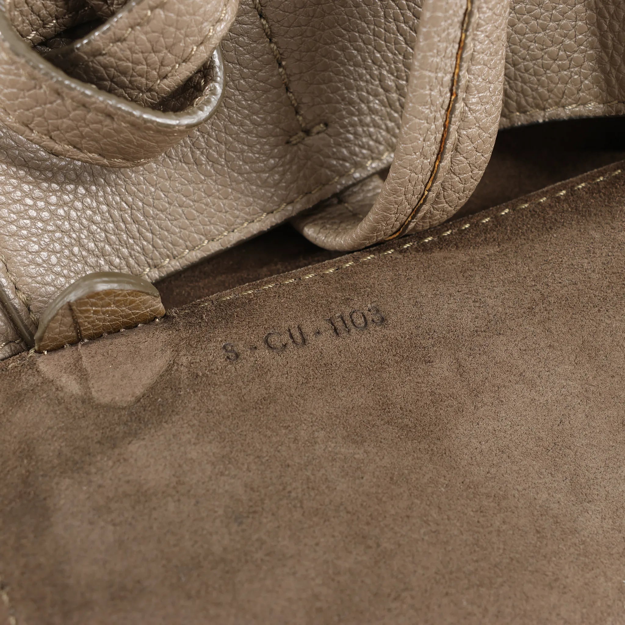 Celine Cabas Phantom Medium Leather Shoulder Bag in Taupe
