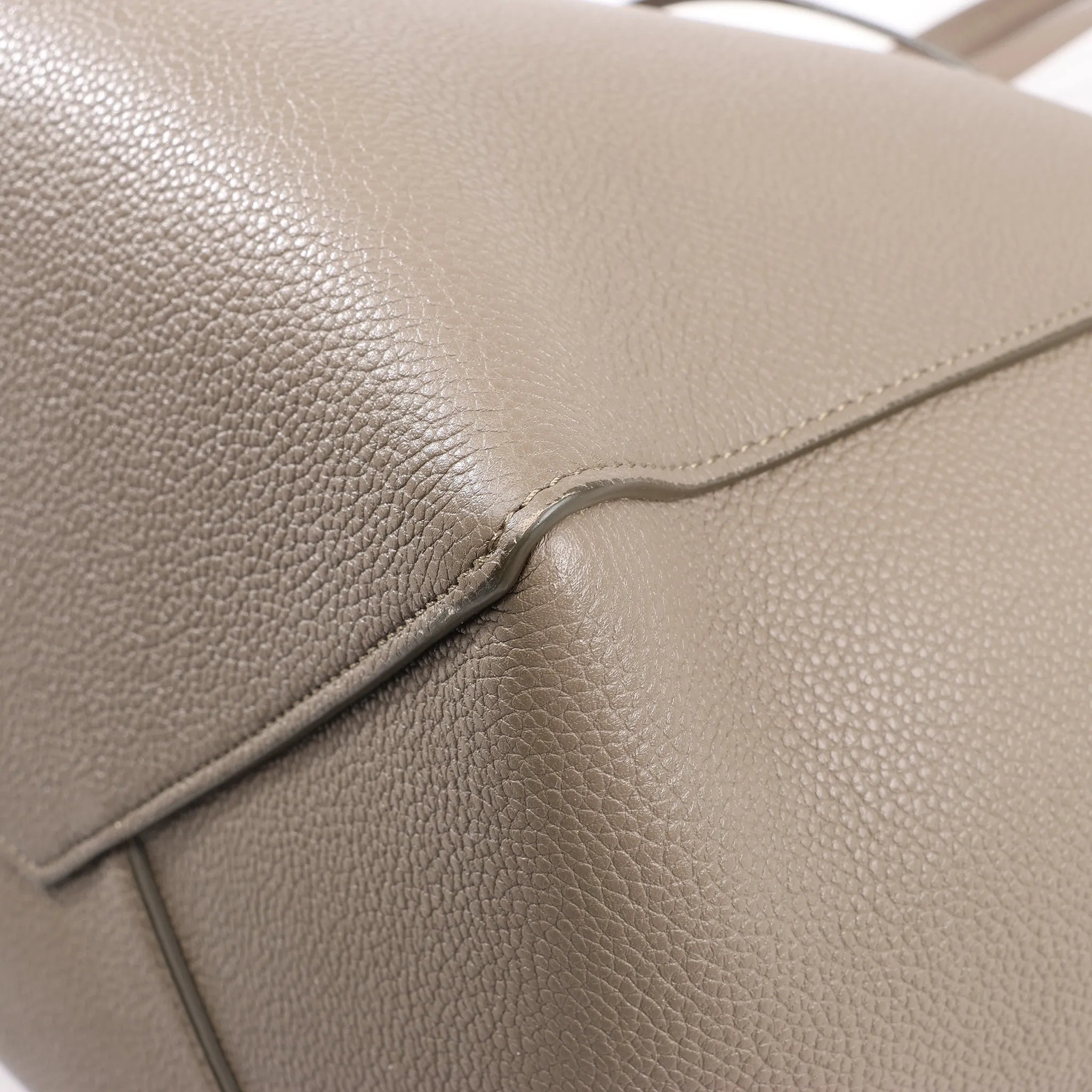 Celine Cabas Phantom Small Leather Shoulder Bag in Taupe