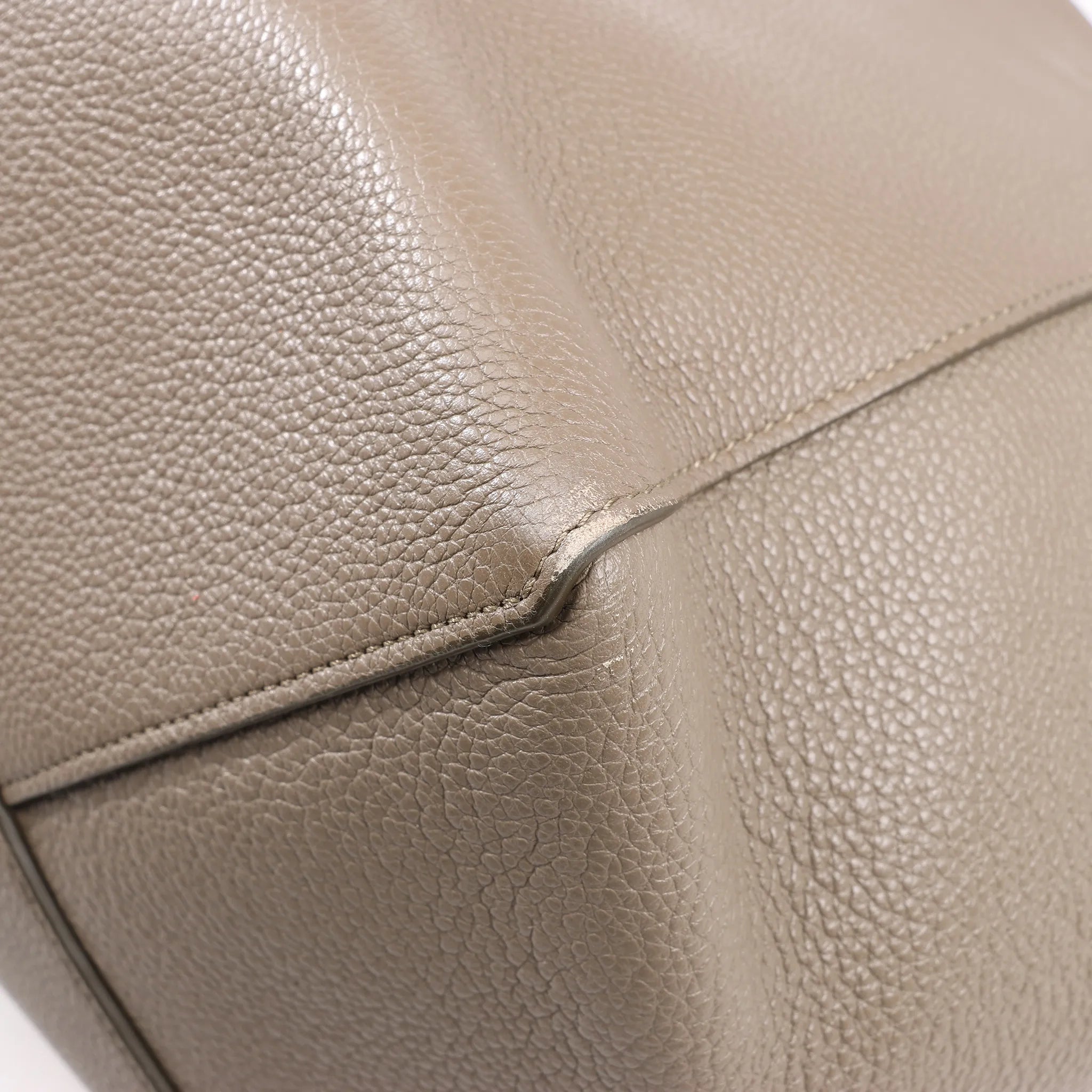 Celine Cabas Phantom Small Leather Shoulder Bag in Taupe