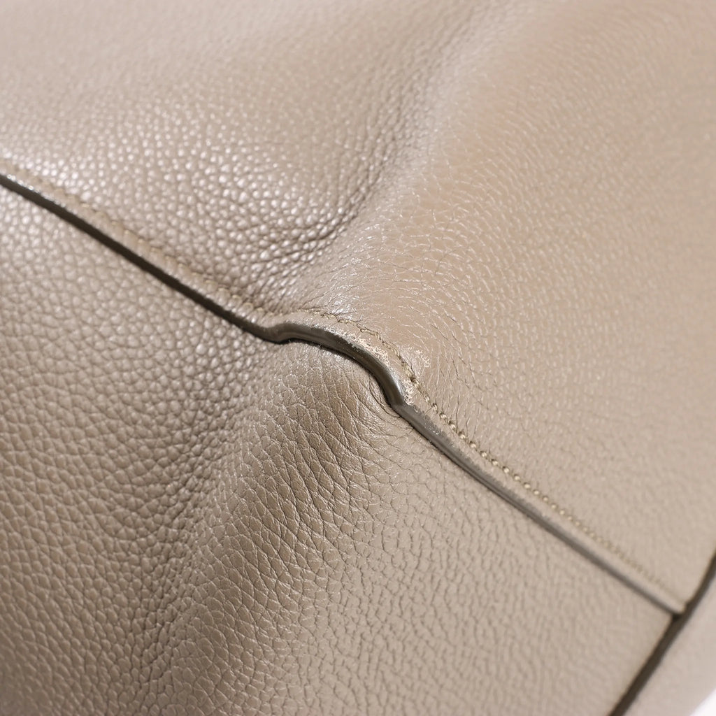 Celine Cabas Phantom Small Leather Shoulder Bag in Taupe