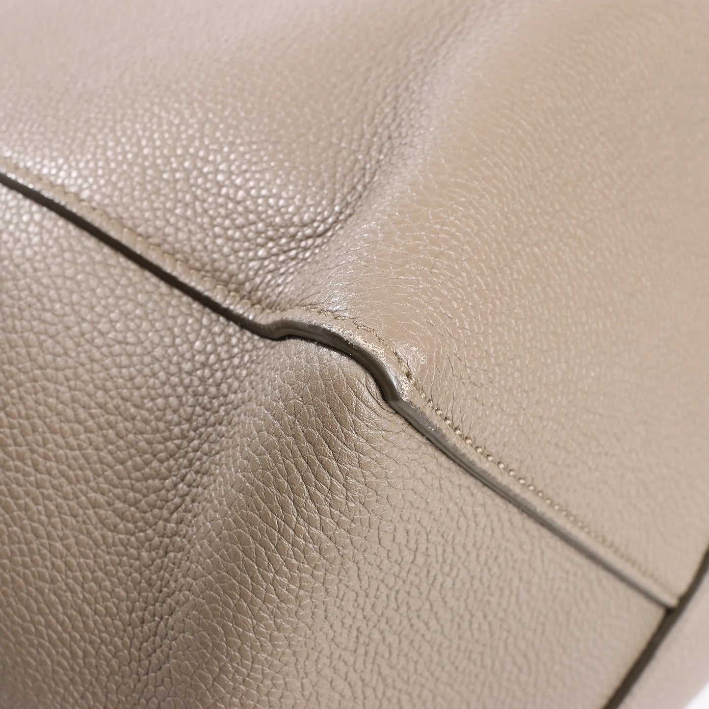 Celine Cabas Phantom Medium Leather Shoulder Bag in Taupe