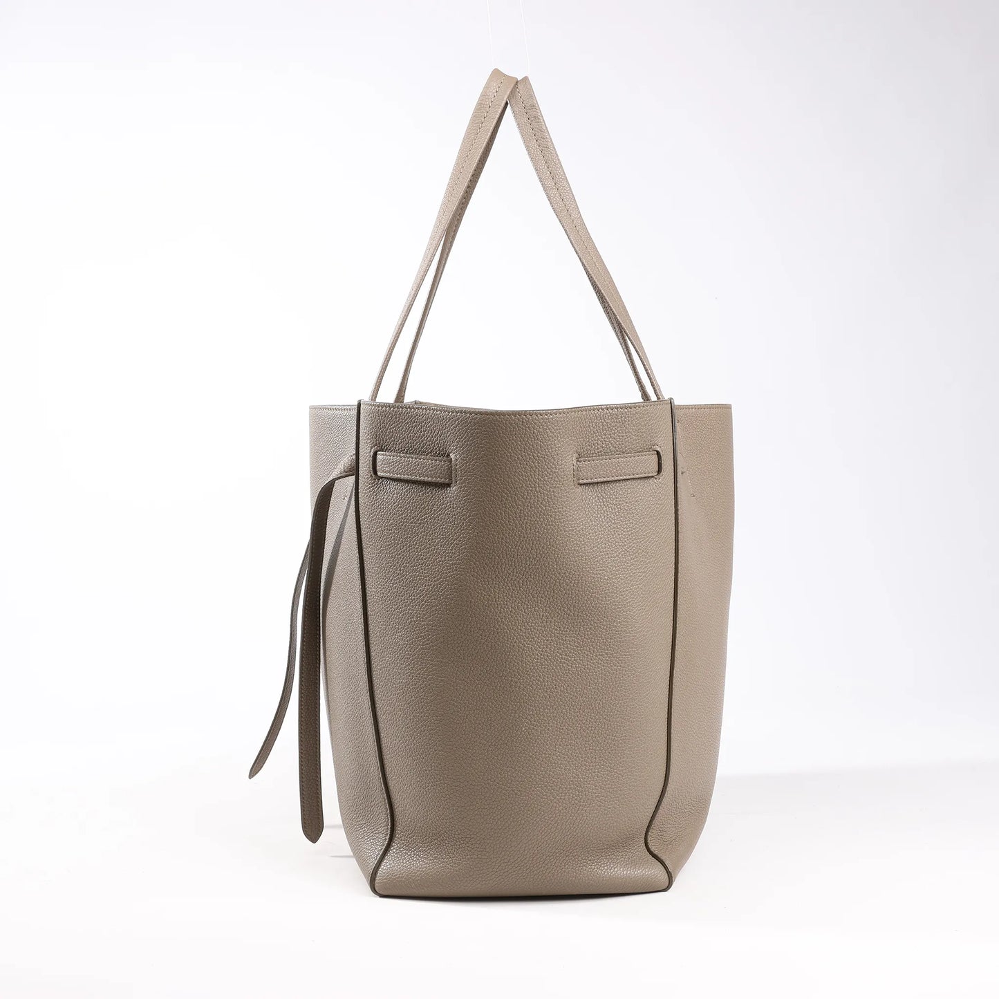 Celine Cabas Phantom Medium Leather Shoulder Bag in Taupe