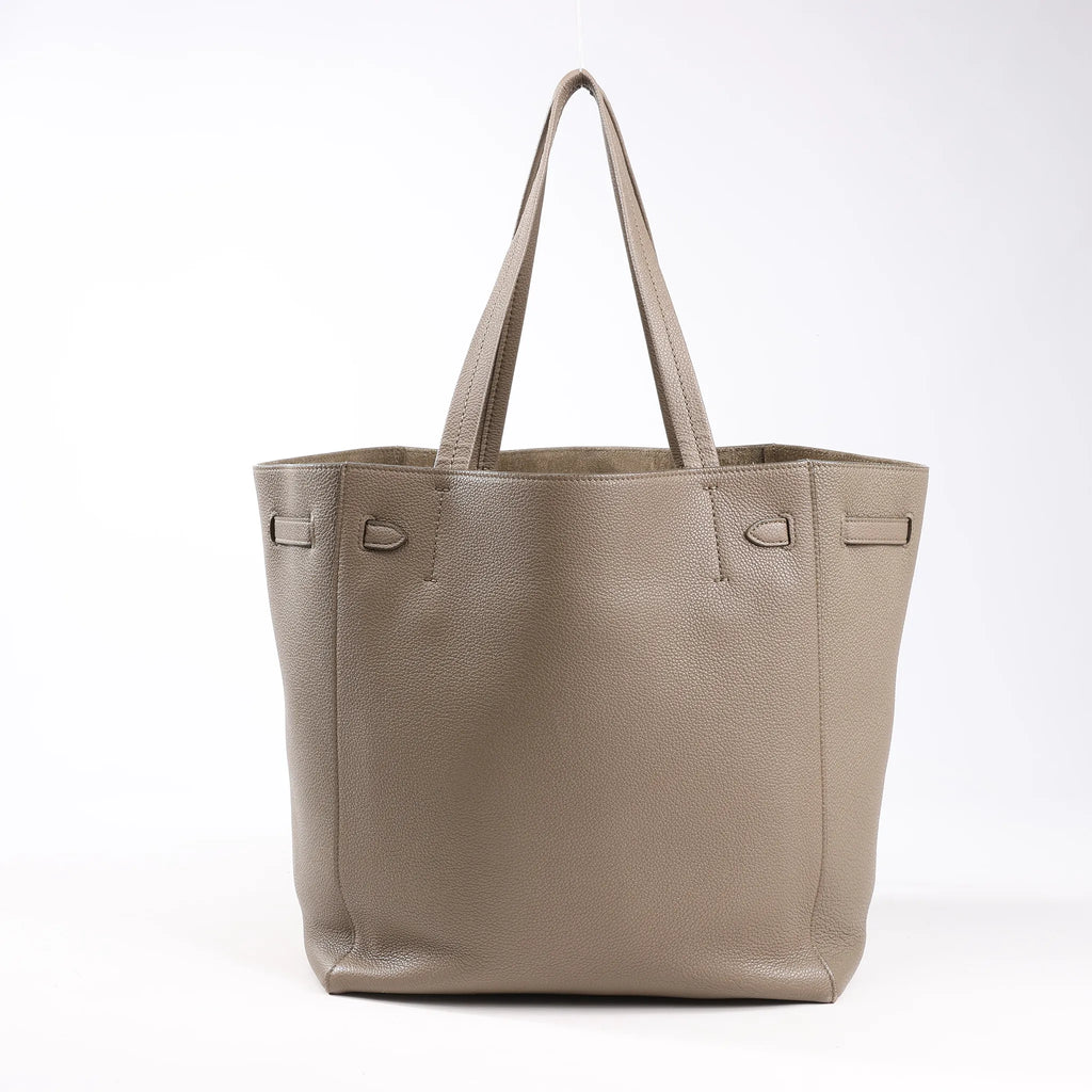 Celine Cabas Phantom Small Leather Shoulder Bag in Taupe