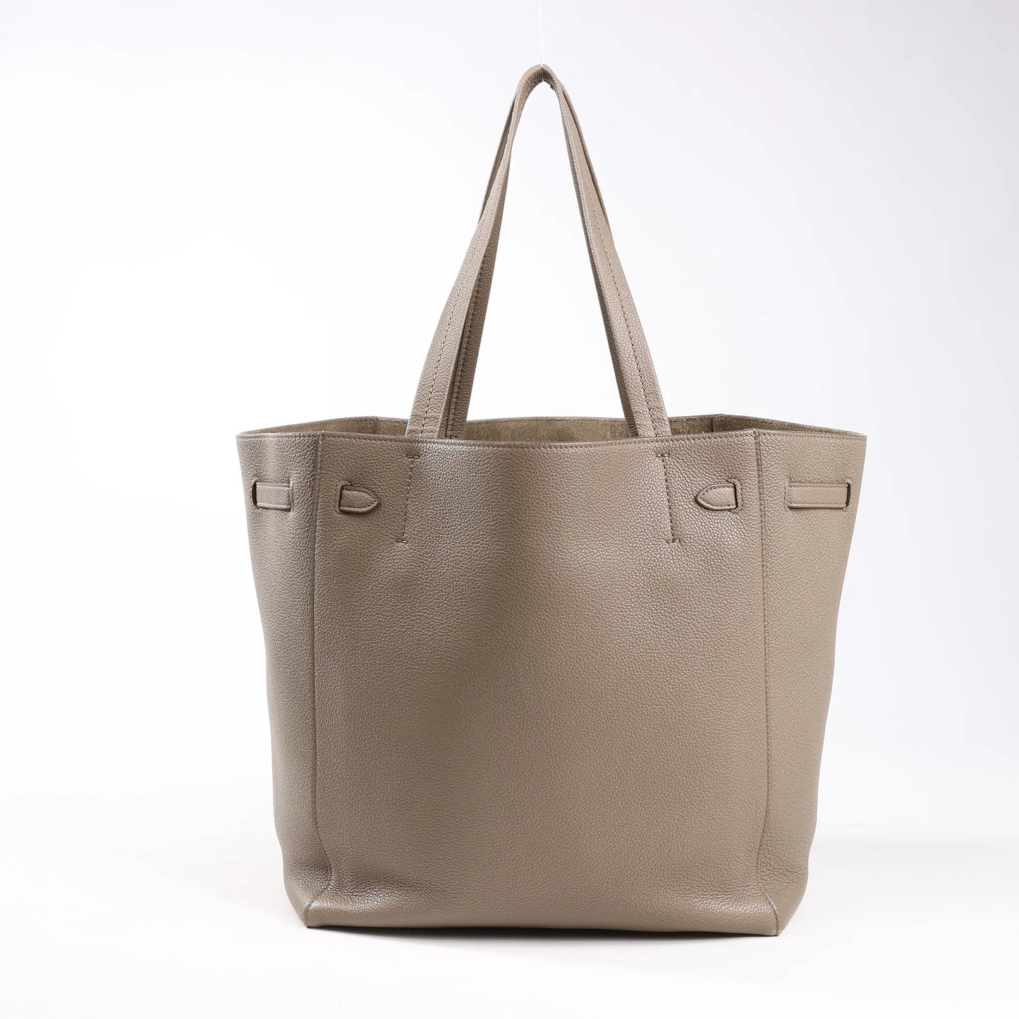 Celine Cabas Phantom Medium Leather Shoulder Bag in Taupe