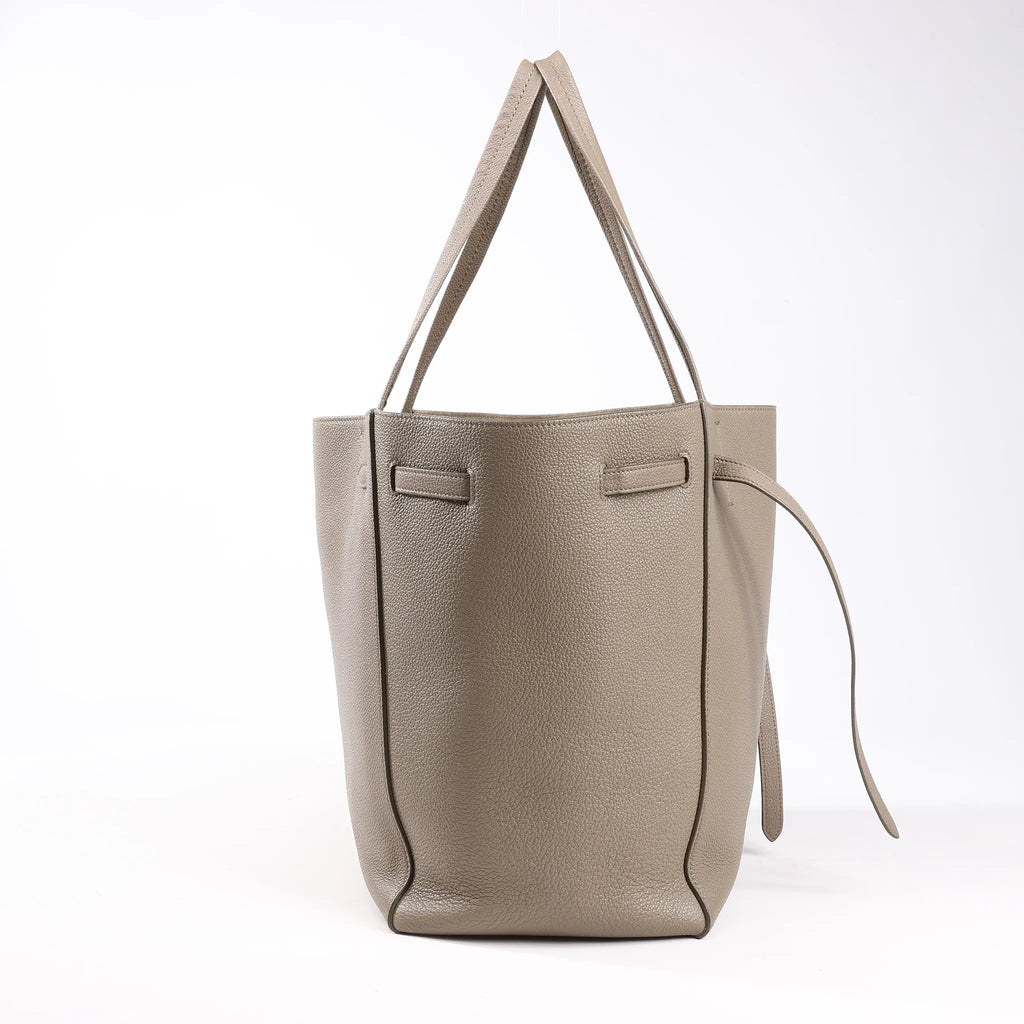 Celine Cabas Phantom Small Leather Shoulder Bag in Taupe