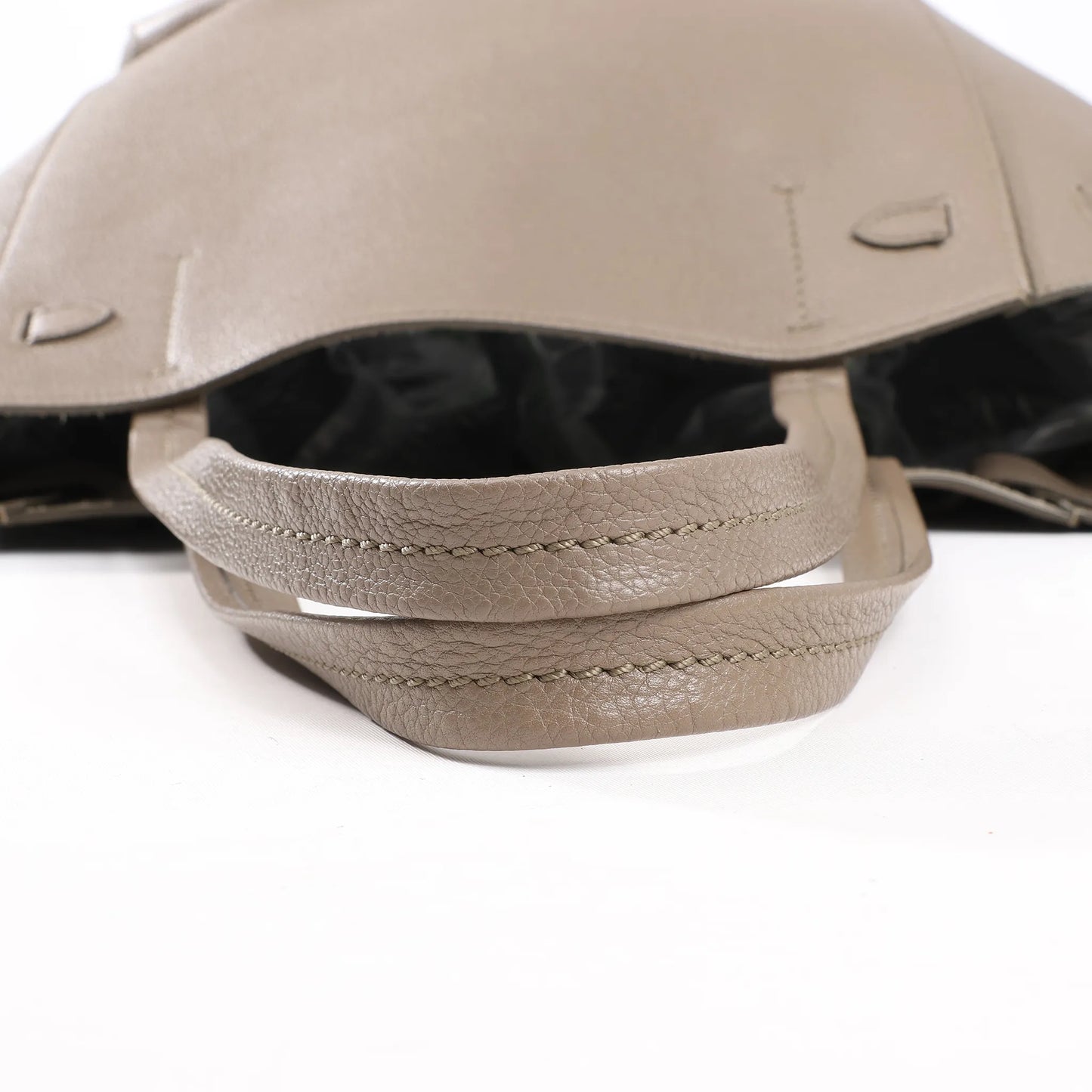 Celine Cabas Phantom Medium Leather Shoulder Bag in Taupe