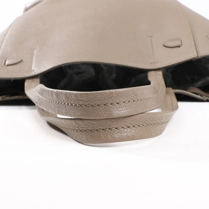 Celine Cabas Phantom Medium Leather Shoulder Bag in Taupe