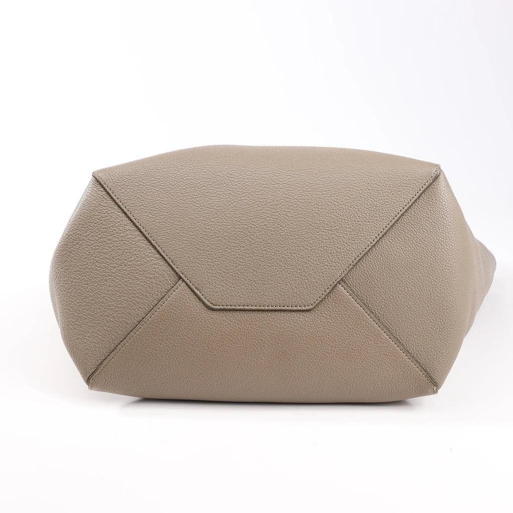 Celine Cabas Phantom Small Leather Shoulder Bag in Taupe