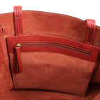 Celine Cabas Phantom Small Leather Shoulder Bag in Red
