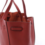 Celine Cabas Phantom Small Leather Shoulder Bag in Red