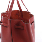 Celine Cabas Phantom Small Leather Shoulder Bag in Red