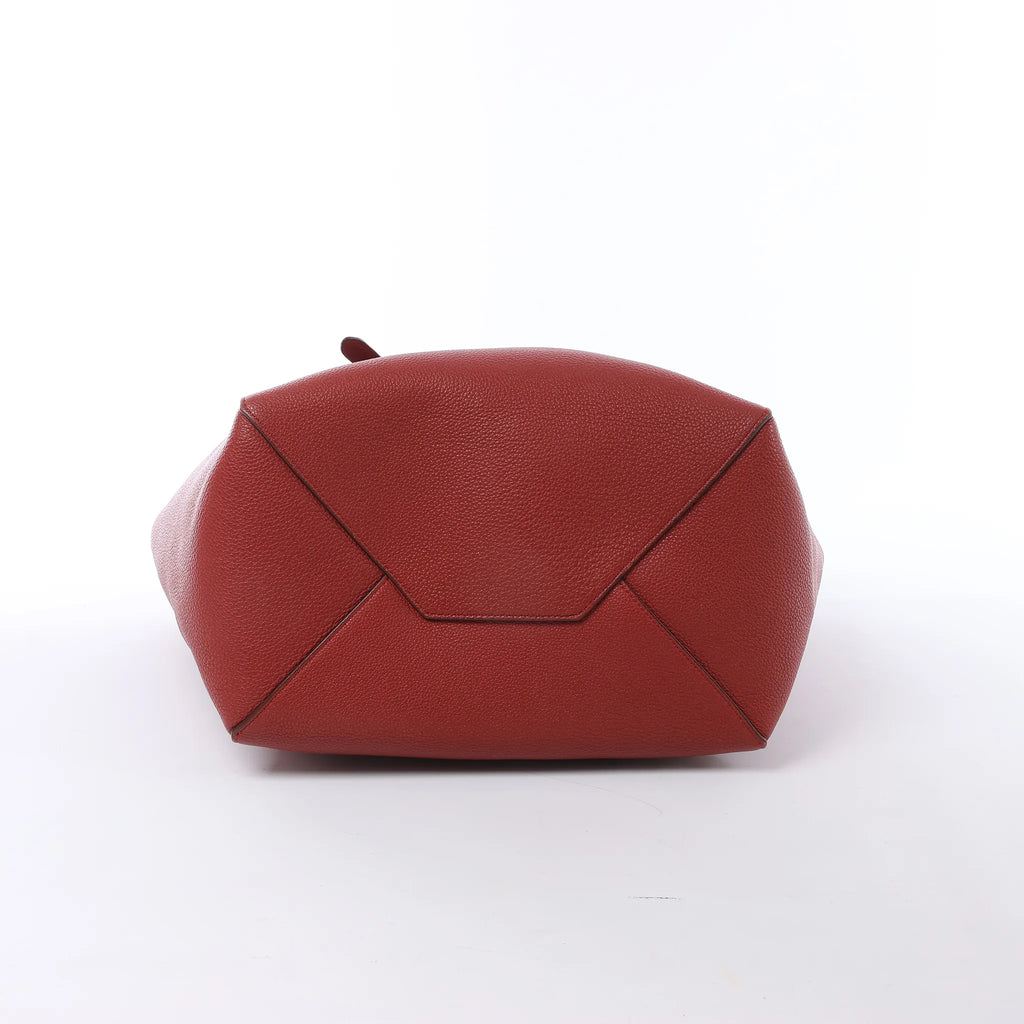 Celine Cabas Phantom Small Leather Shoulder Bag in Red