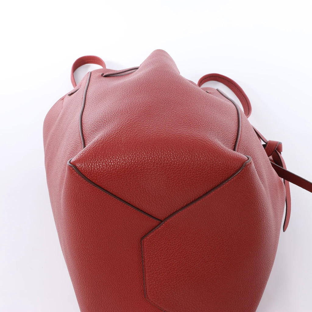 Celine Cabas Phantom Small Leather Shoulder Bag in Red