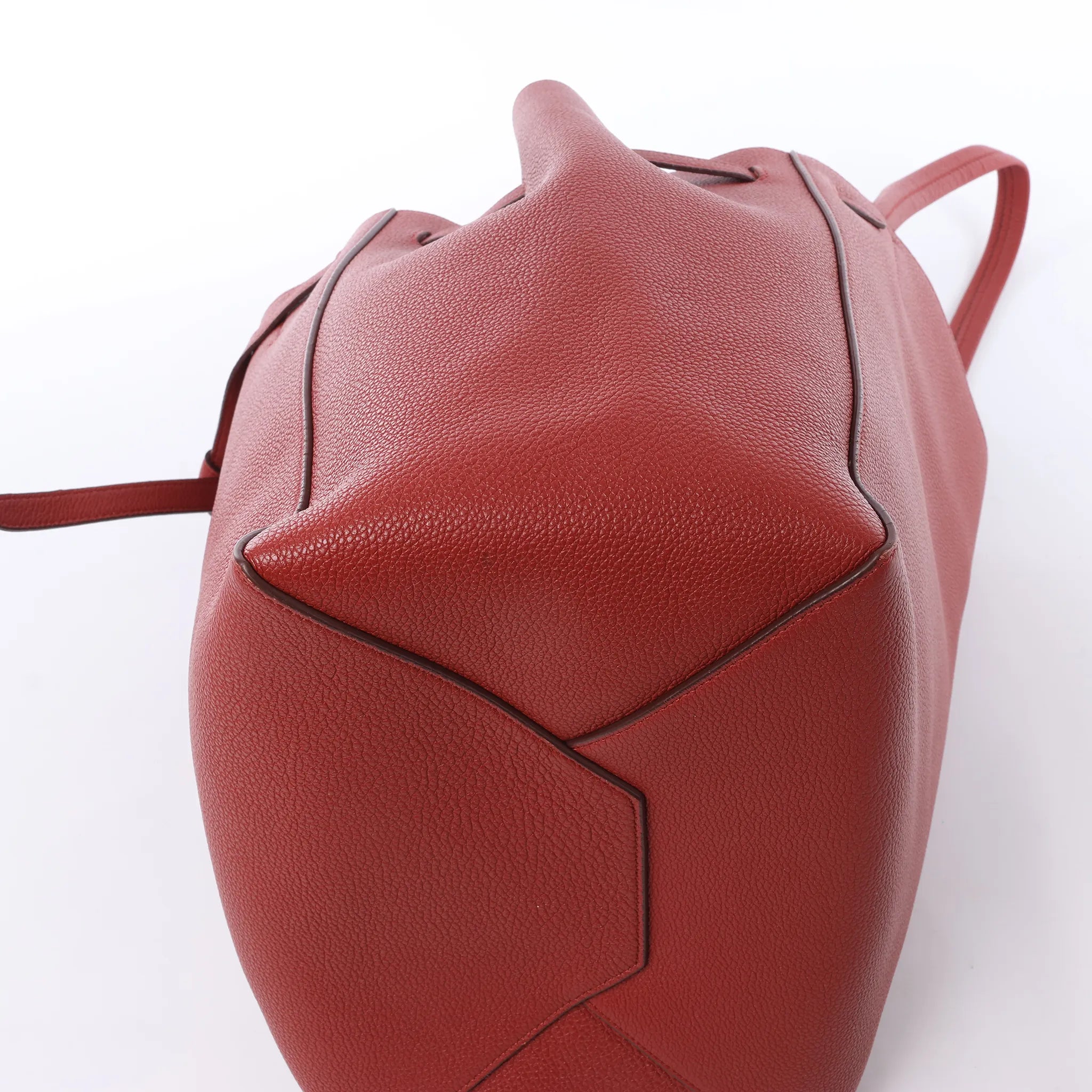 Celine Cabas Phantom Small Leather Shoulder Bag in Red