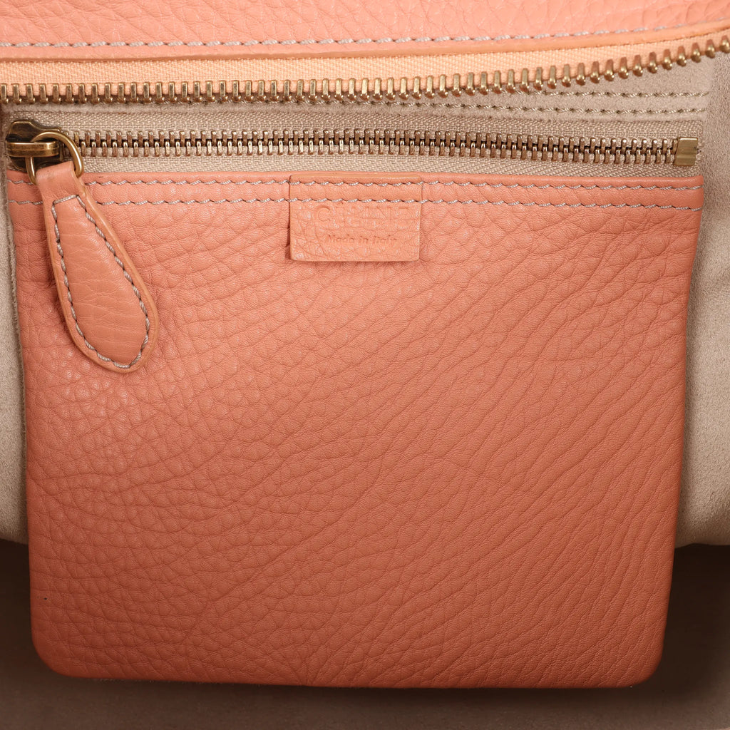 CELINE Luggage Micro Leather Handbag in Pink