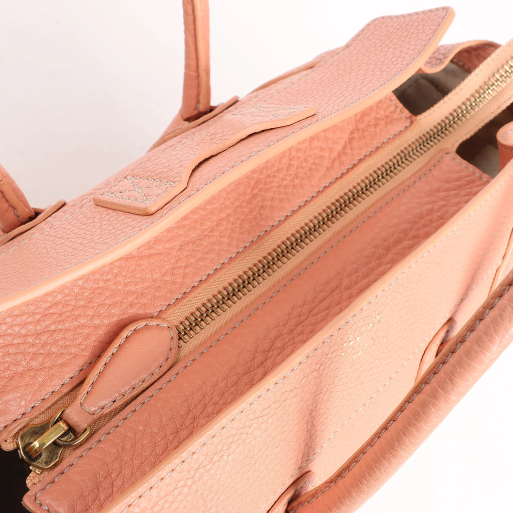 CELINE Luggage Micro Leather Handbag in Pink