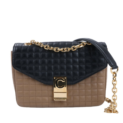 Sac à bandoulière en cuir Celine C Sées Medium Noir × Marron