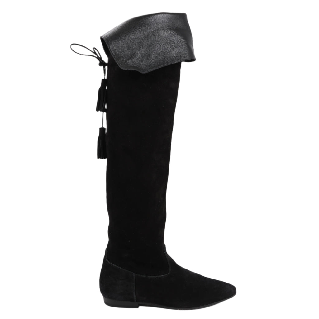 Celine Chat Botté Over-The-Knee Flat Boot in Suede Calfskin in Size 38 RM0220