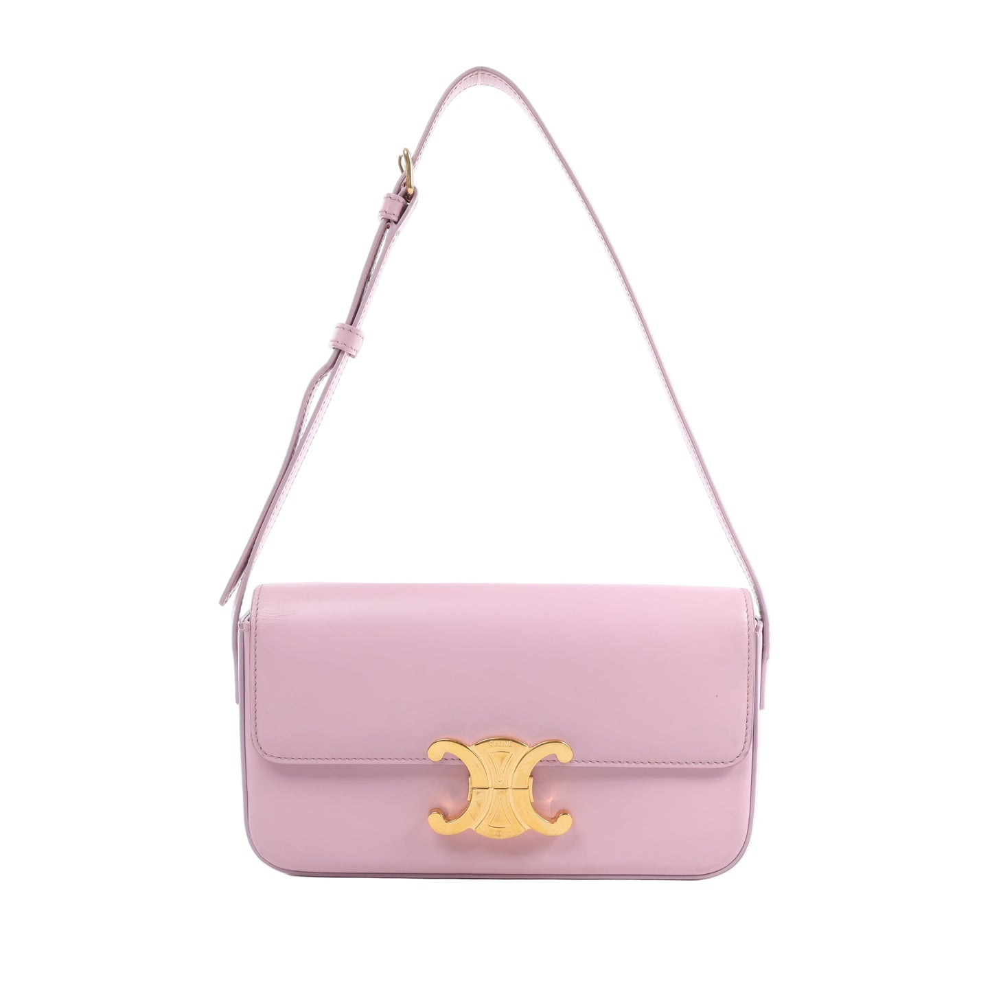 Celine Triomphe Smooth Leather Small Shoulder Bag in Pink