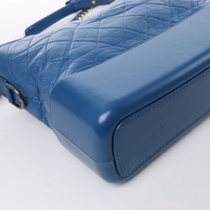 Chanel Gabrielle Doo Chanel Vintage calf Chain Shoulder Bag Blue Gold x Silver Metal Fittings 27113839