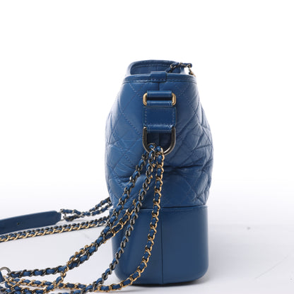 Chanel Gabrielle Doo Chanel Vintage calf Chain Shoulder Bag Blue Gold x Silver Metal Fittings 27113839
