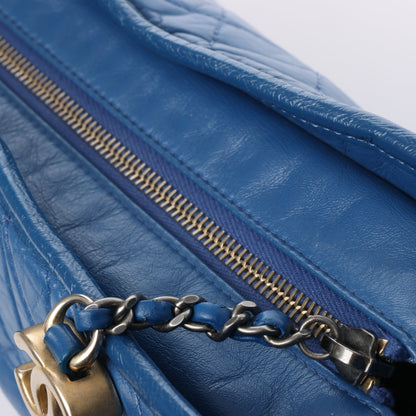 Chanel Gabrielle Doo Chanel Vintage calf Chain Shoulder Bag Blue Gold x Silver Metal Fittings 27113839