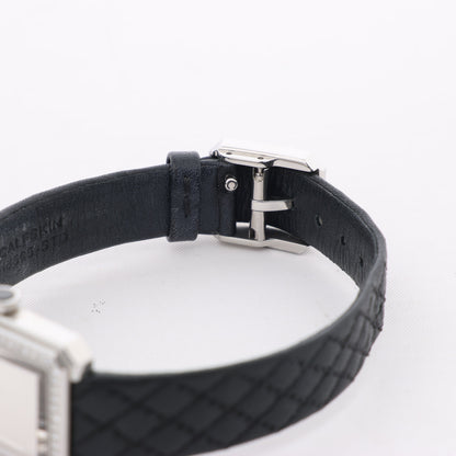 Chanel Boyfriend H6955 KTF95332 SS & Leather QZ Silver-Face Watch